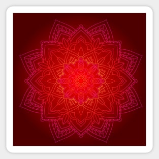 Red Mandala Vibrant tones of Reds Graphic Design Sticker